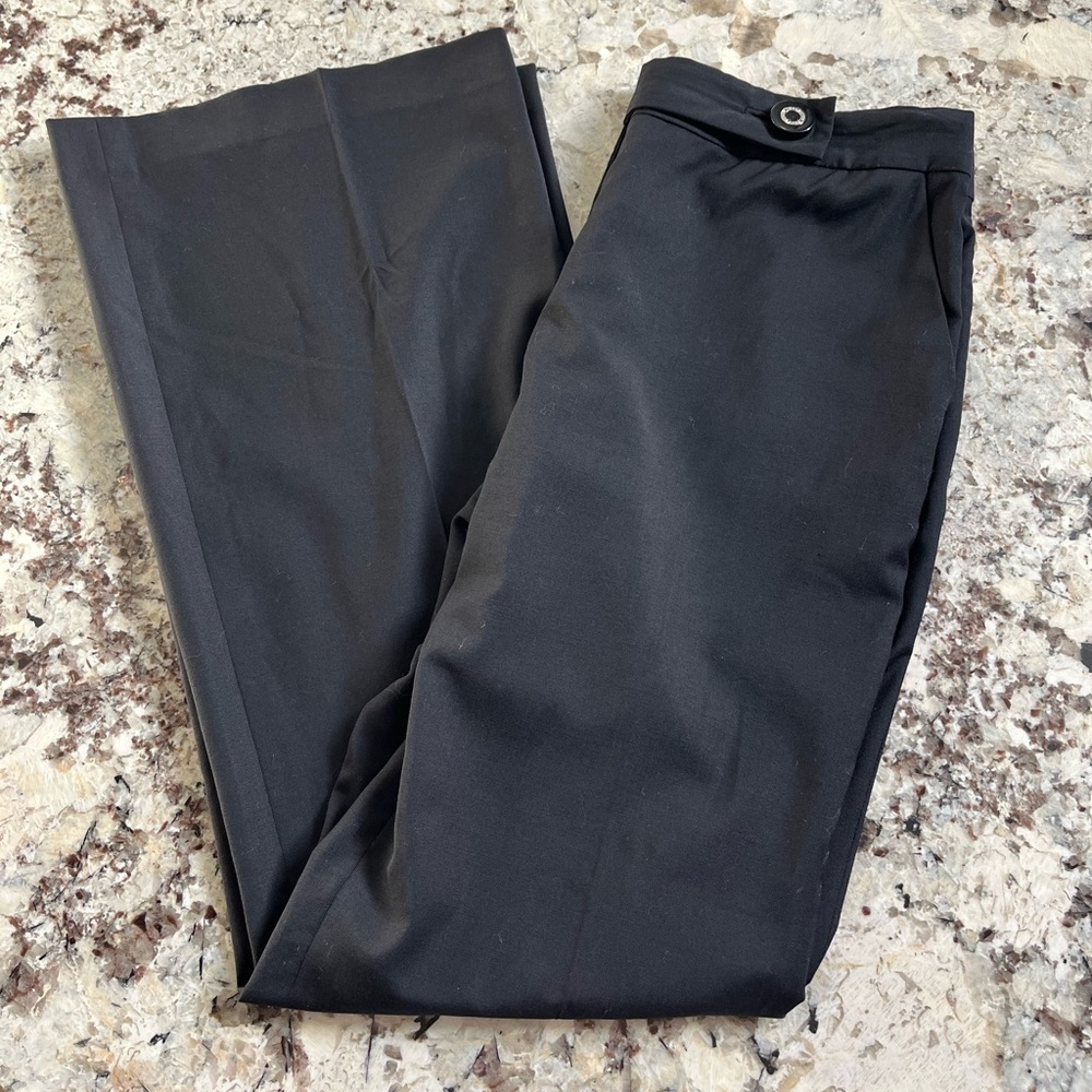 Tory Burch wool blend black wide leg trousers. Size 12. Pre-Owned Condition-Good - Picture 2 of 4